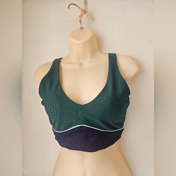 Anthropologie Other - Willo- By Anthropologie Women's M  Green and Black Sports Bra with Racerback